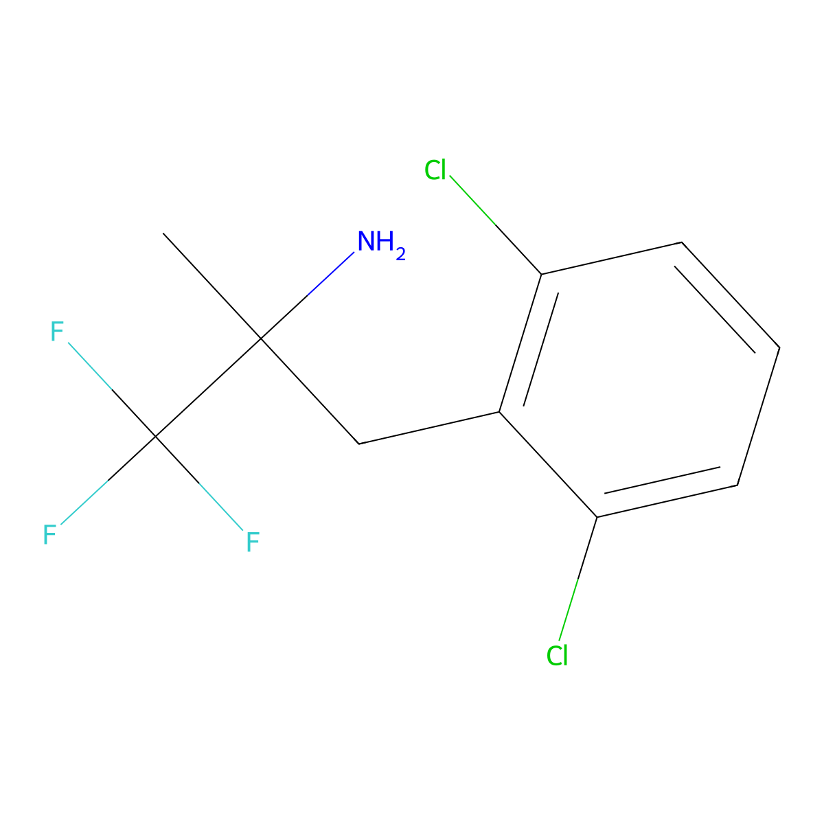 3-(2,6-Dichlorophenyl)-1,1,1-trifluoro-2-methylpropan-2-amine molecular structure, CAS 2150367-26-1