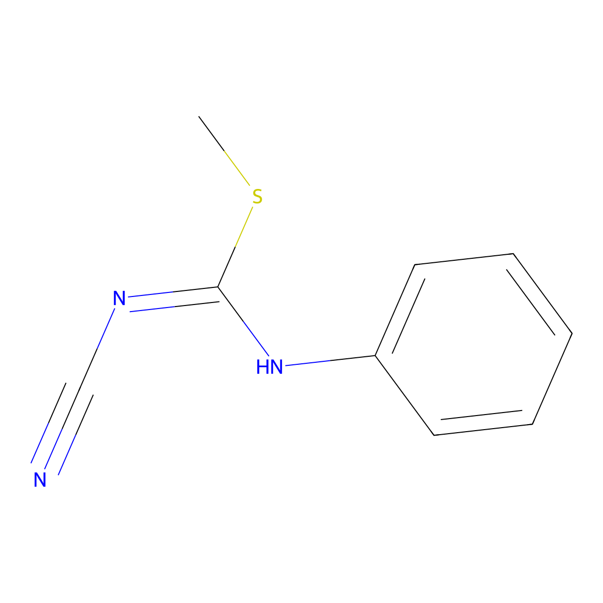 Methyl N-cyano-N'-phenylcarbamimidothioate molecular structure, CAS 21504-96-1