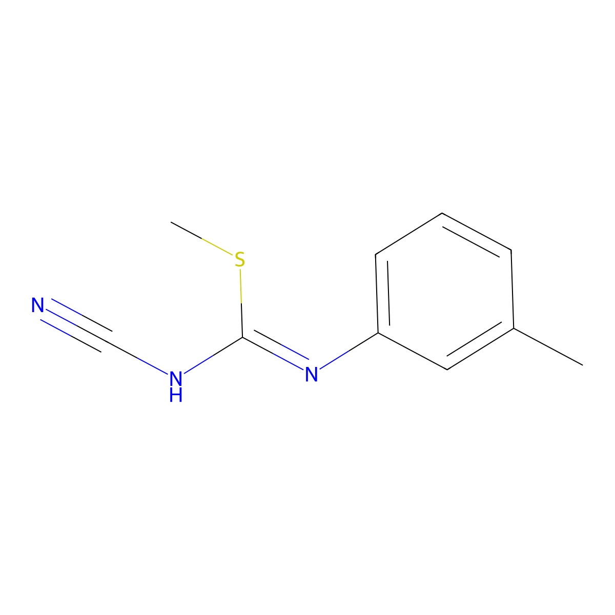 methyl N-cyano-N'-(3-methylphenyl)carbamimidothioate molecular structure, CAS 21504-97-2