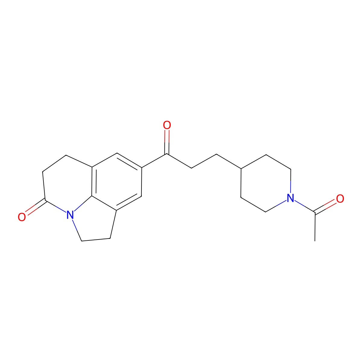8-[3-(1-Acetyl-piperidin-4-yl)-propionyl]-1,2,5,6-tetrahydro-pyrrolo[3,2,1-ij]quinolin-4-one molecular structure, CAS 215040-77-0