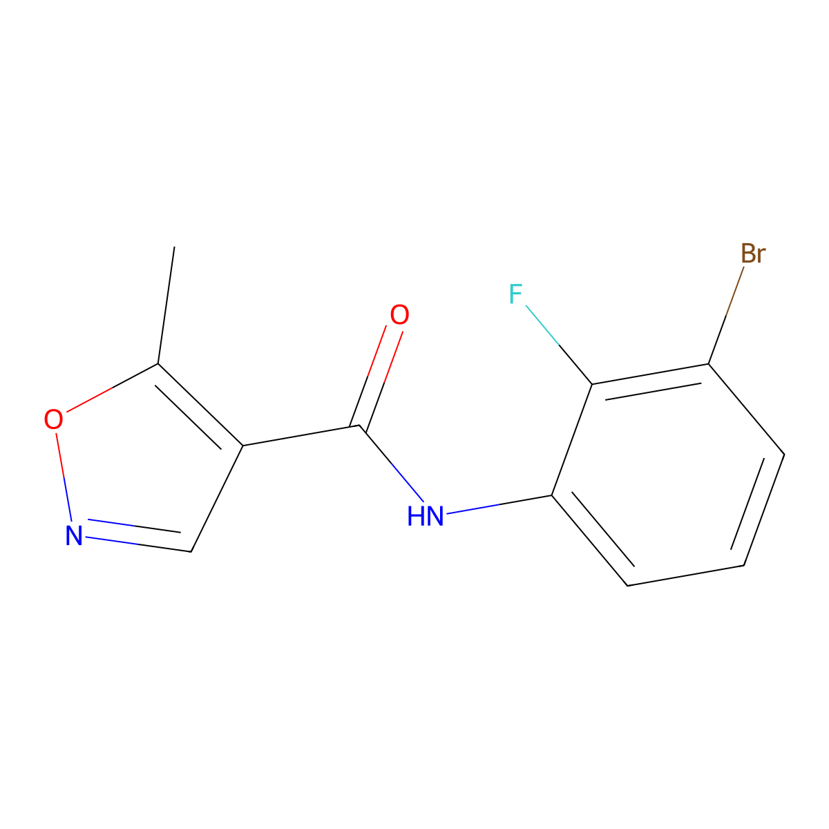 N-(3-bromo-2-fluorophenyl)-5-methyl-1,2-oxazole-4-carboxamide molecular structure, CAS 2150446-80-1