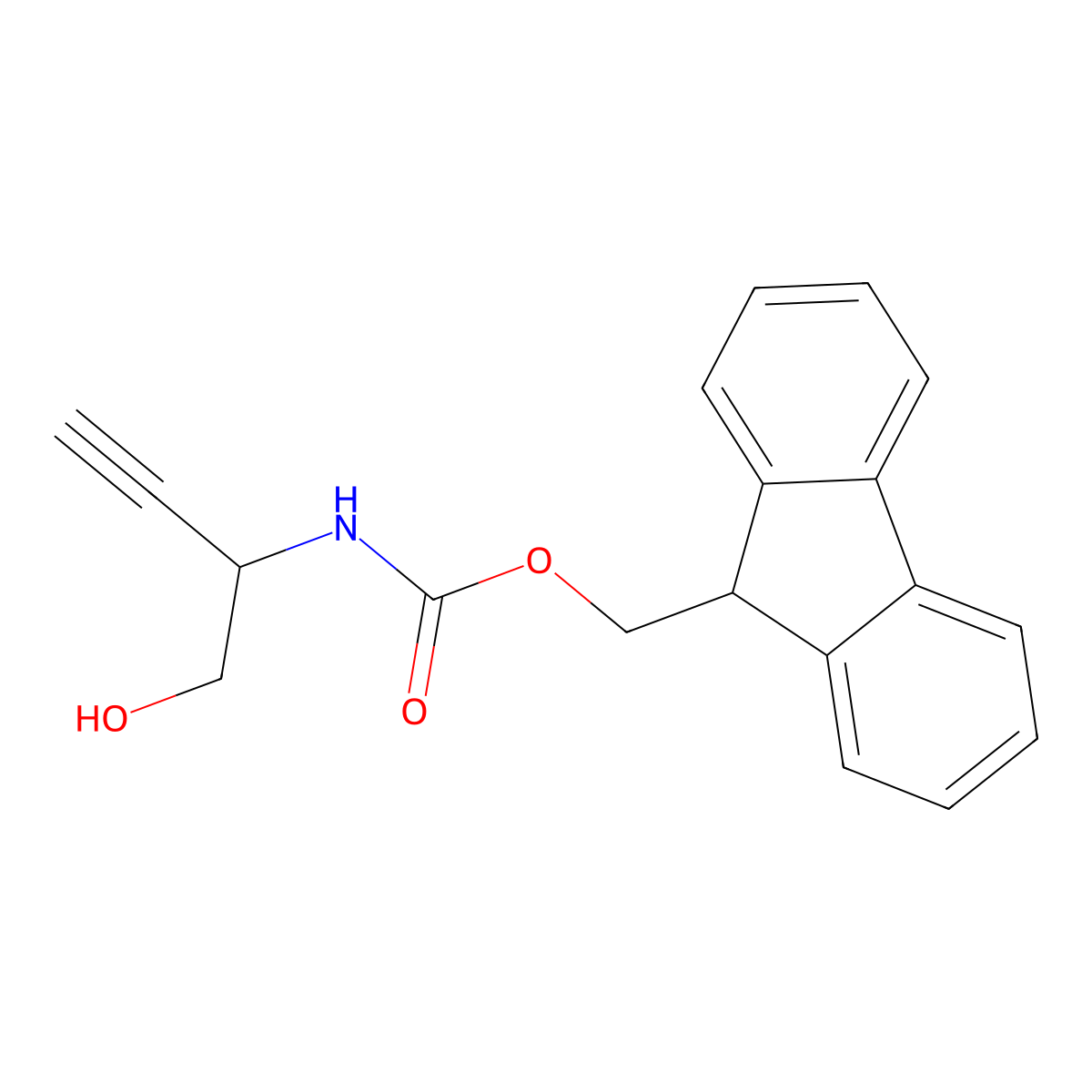 (9H-fluoren-9-yl)methyl N-(1-hydroxybut-3-yn-2-yl)carbamate molecular structure, CAS 2150479-47-1