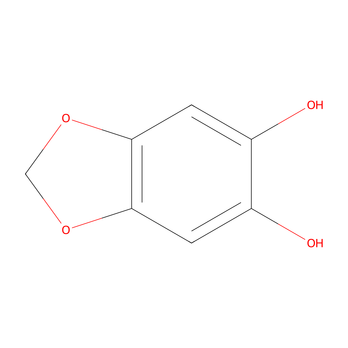 2H-1,3-Benzodioxole-5,6-diol molecular structure, CAS 21505-20-4
