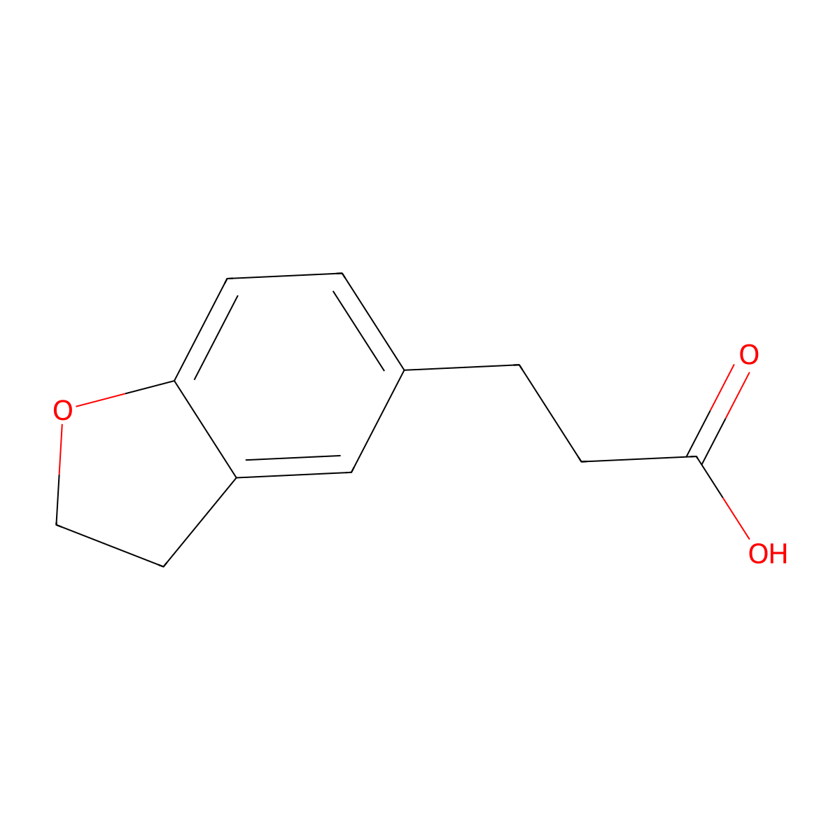 3-(2,3-Dihydrobenzo(b)furan-5-yl)propanoic acid molecular structure, CAS 215057-28-6