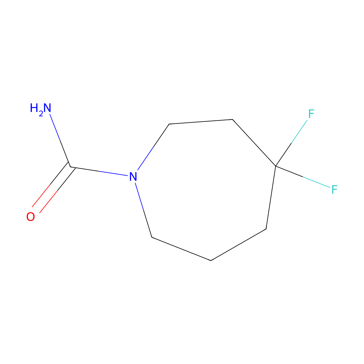 4,4-Difluoroazepane-1-carboxamide molecular structure, CAS 2150594-67-3