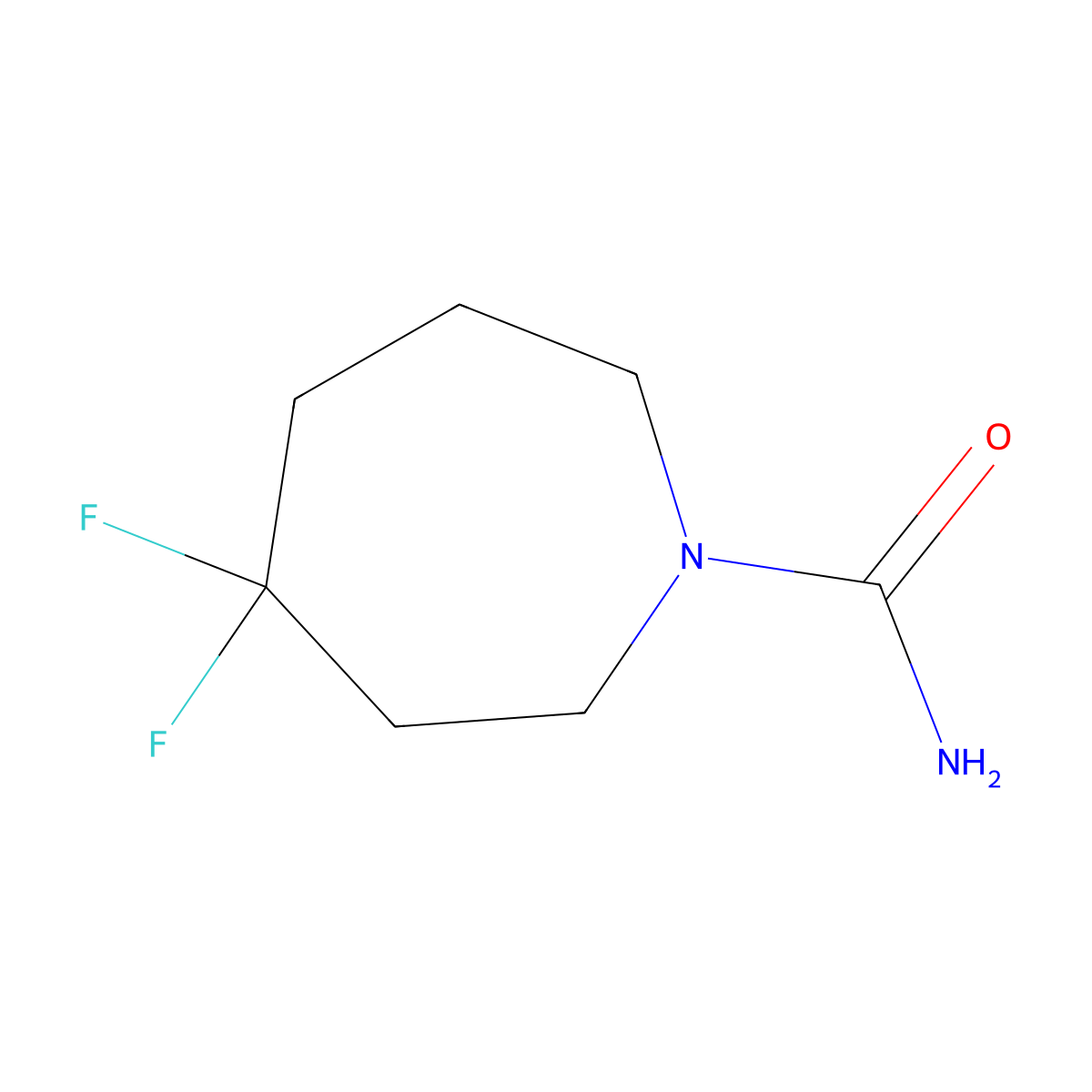 4,4-Difluoroazepane-1-carboxamide molecular structure, CAS 2150594-67-3