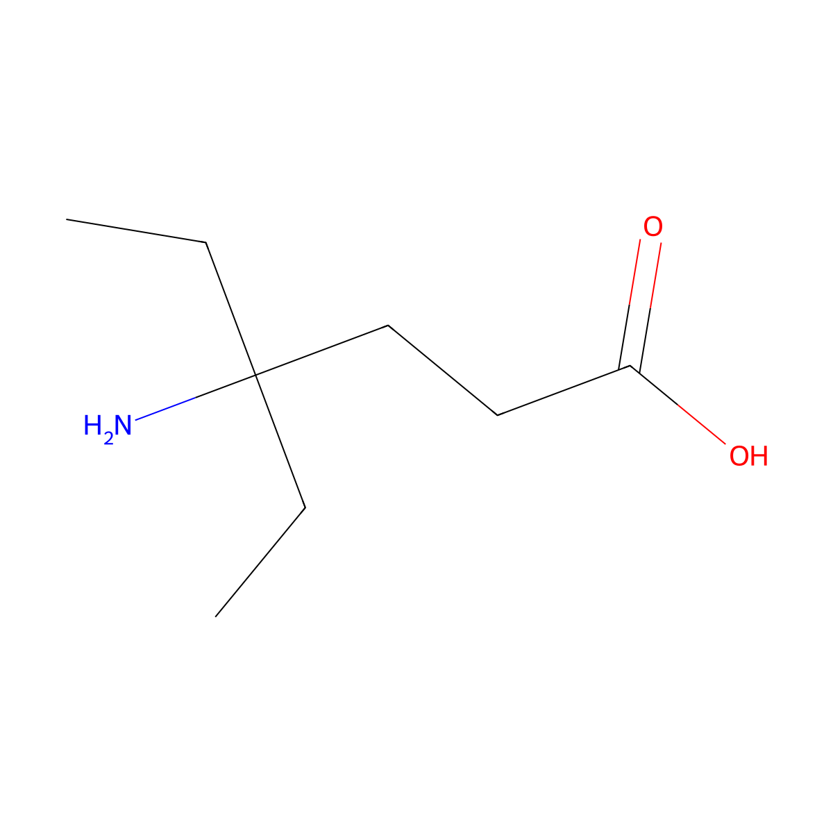 4-Amino-4-ethylhexanoic acid molecular structure, CAS 2150635-65-5