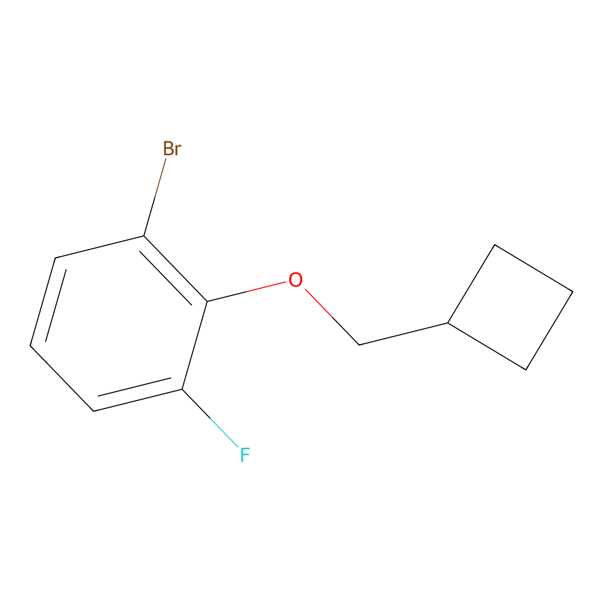 1-Bromo-2-(cyclobutylmethoxy)-3-fluorobenzene molecular structure, CAS 2150710-72-6