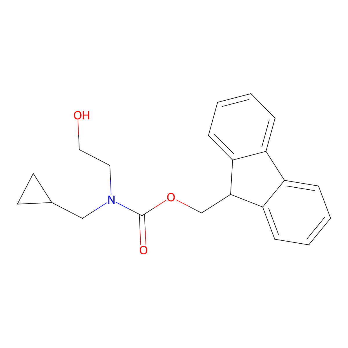 (9H-fluoren-9-yl)methyl N-(cyclopropylmethyl)-N-(2-hydroxyethyl)carbamate molecular structure, CAS 2150725-94-1