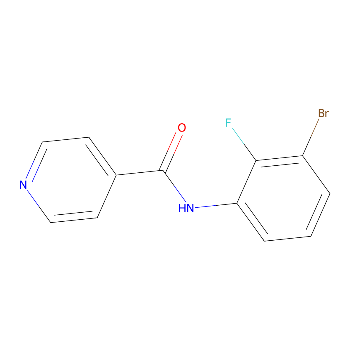 N-(3-bromo-2-fluorophenyl)pyridine-4-carboxamide molecular structure, CAS 2150766-17-7