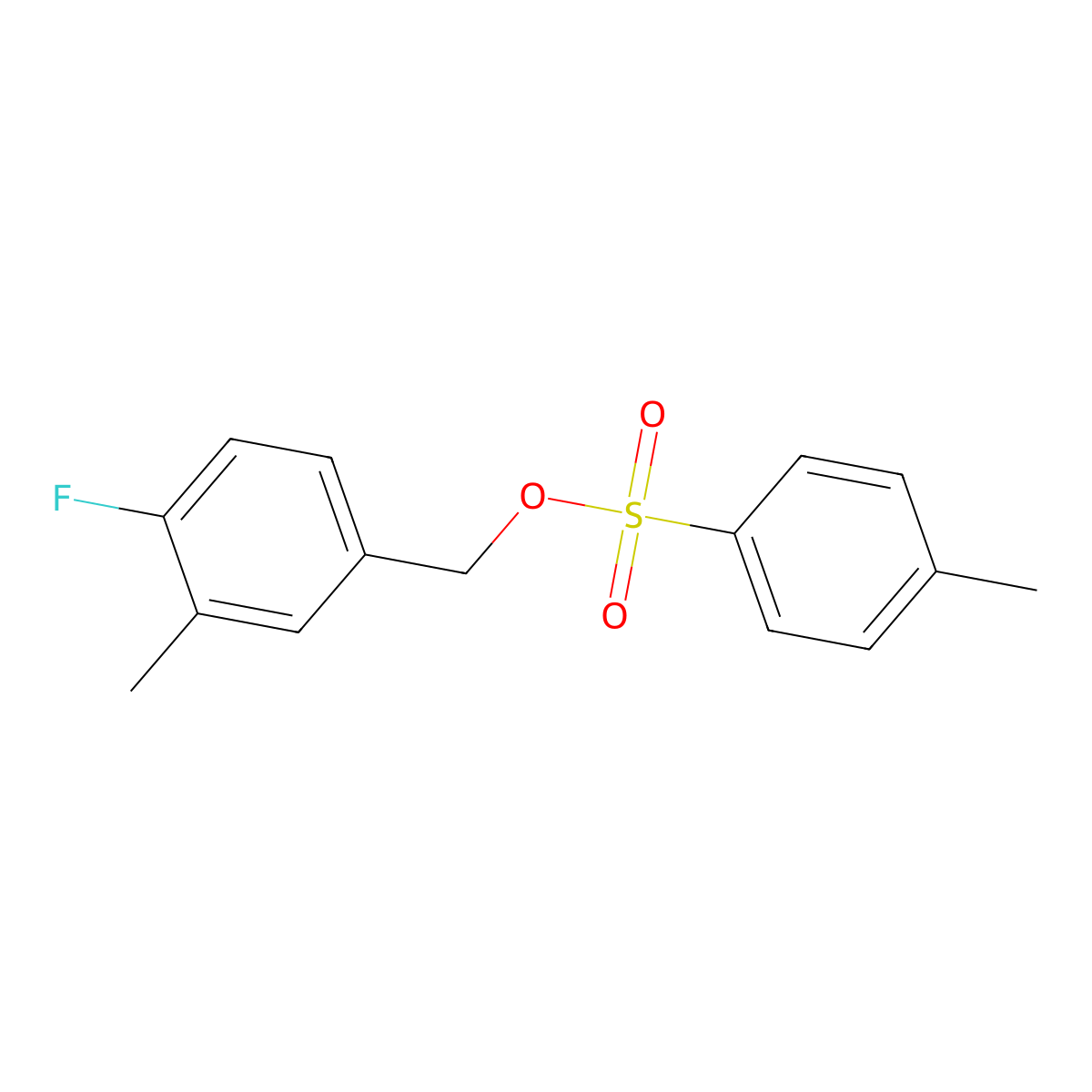 (4-Fluoro-3-methylphenyl)methyl 4-methylbenzene-1-sulfonate molecular structure, CAS 2150874-40-9