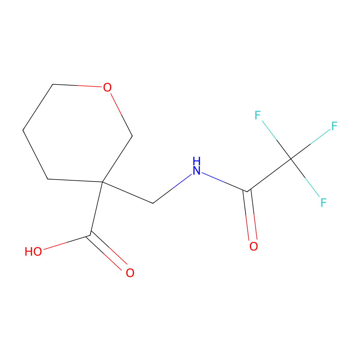 3-[(Trifluoroacetamido)methyl]oxane-3-carboxylic acid molecular structure, CAS 2150898-32-9