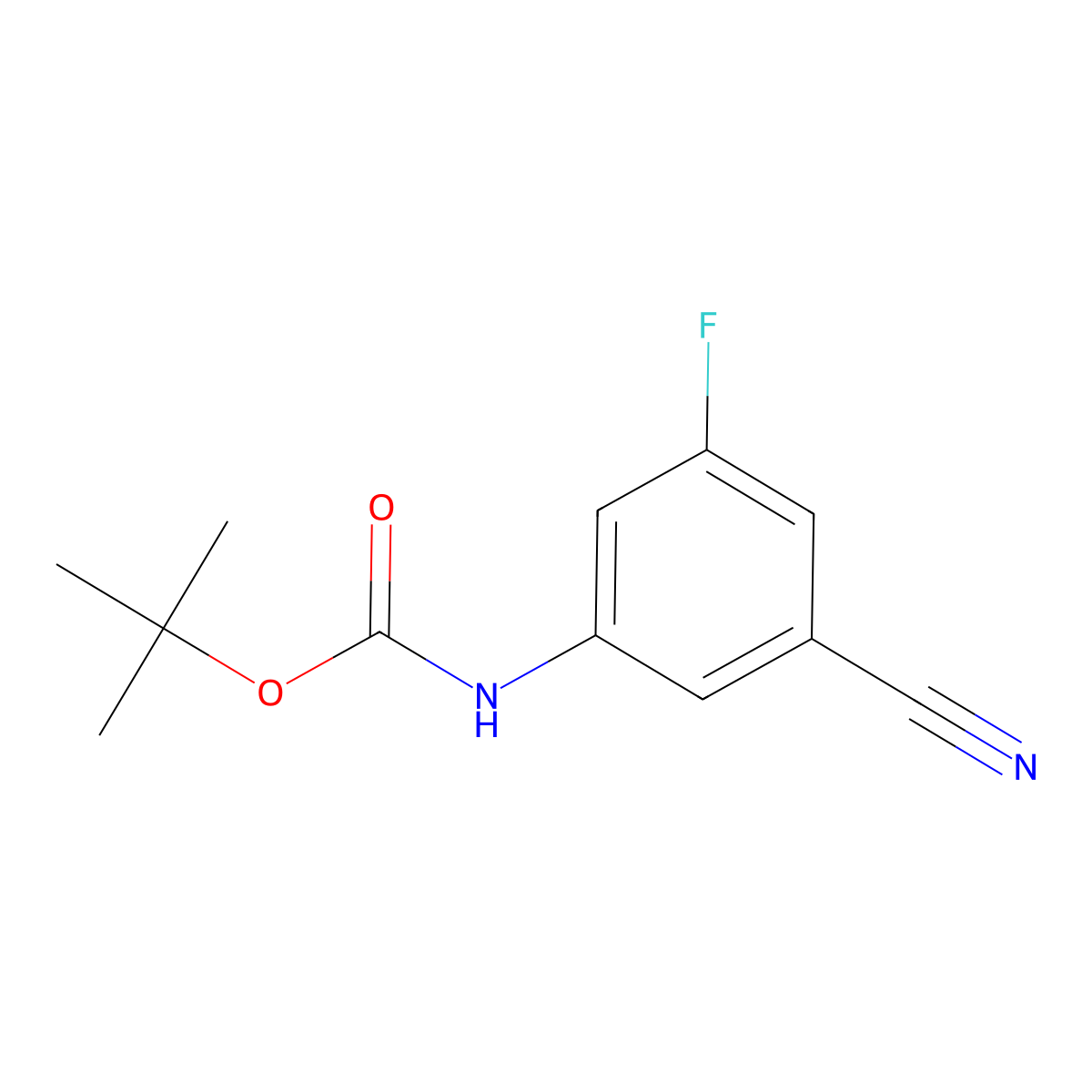 tert-butyl N-(3-cyano-5-fluorophenyl)carbamate molecular structure, CAS 2150929-83-0