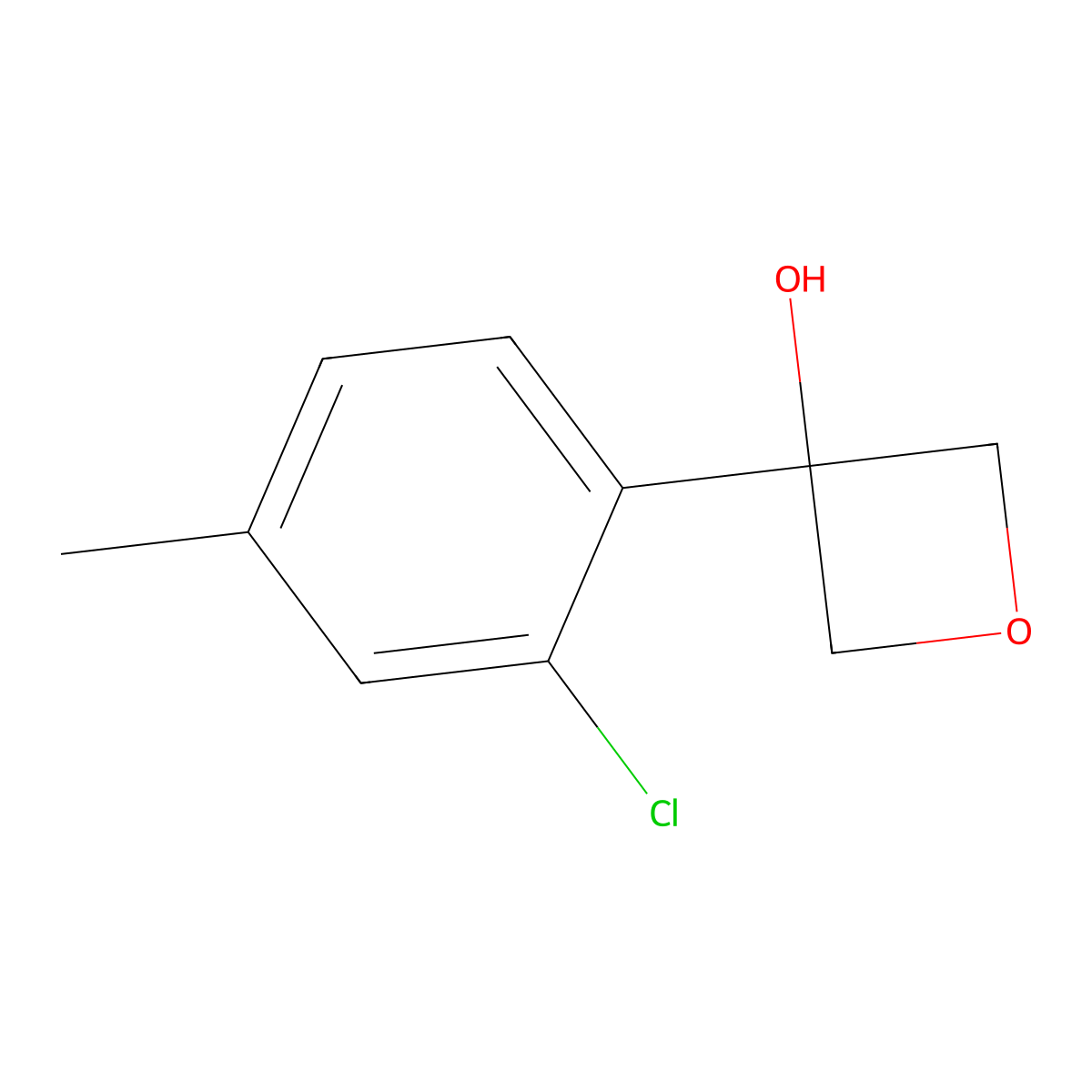 3-(2-Chloro-4-methylphenyl)-3-oxetanol molecular structure, CAS 2150938-01-3