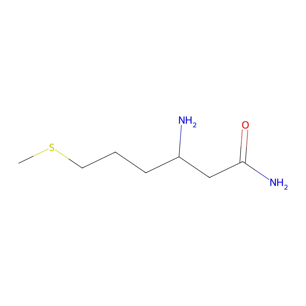 3-Amino-6-(methylsulfanyl)hexanamide molecular structure, CAS 2150938-03-5