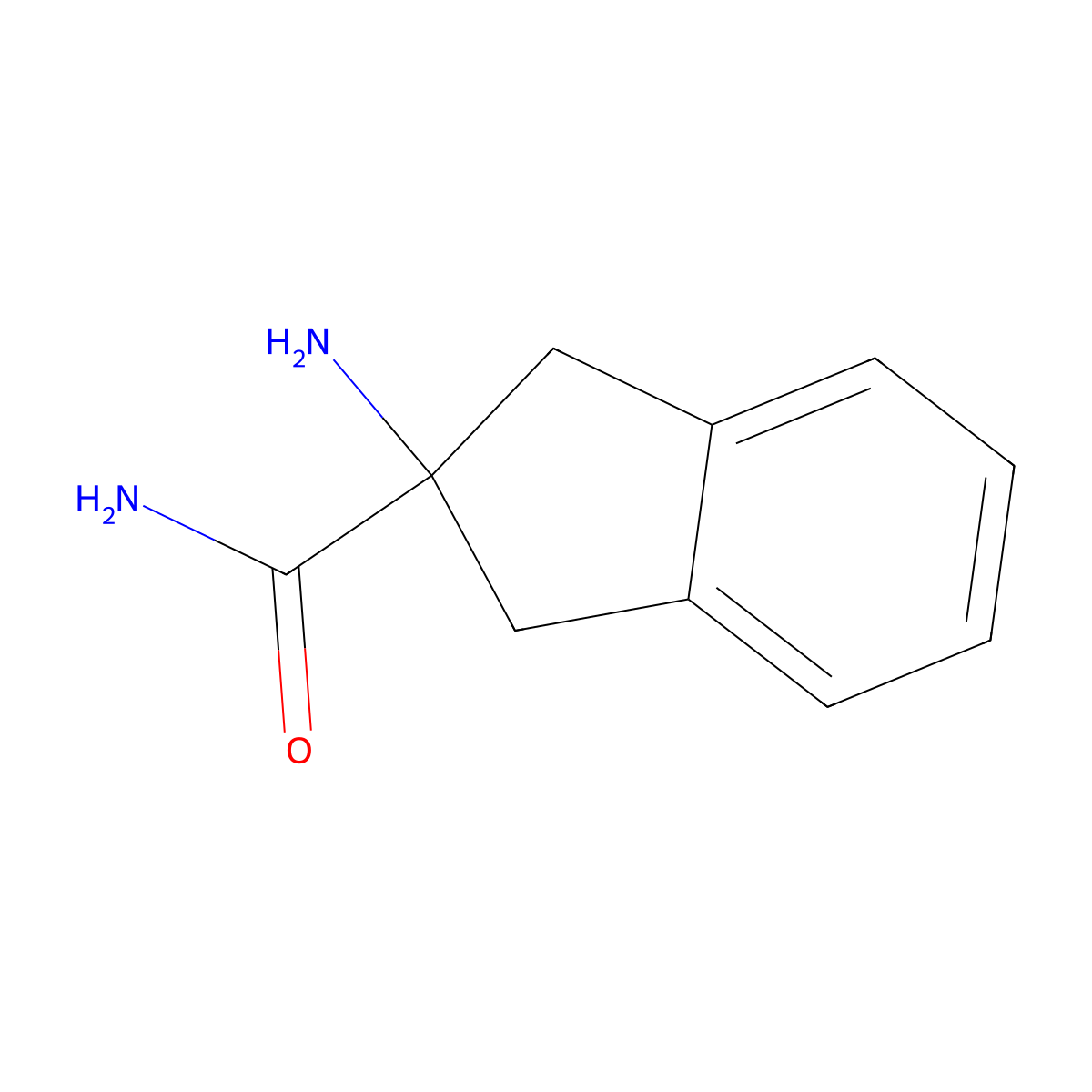 2-Amino-2,3-dihydro-1H-indene-2-carboxamide molecular structure, CAS 215094-94-3