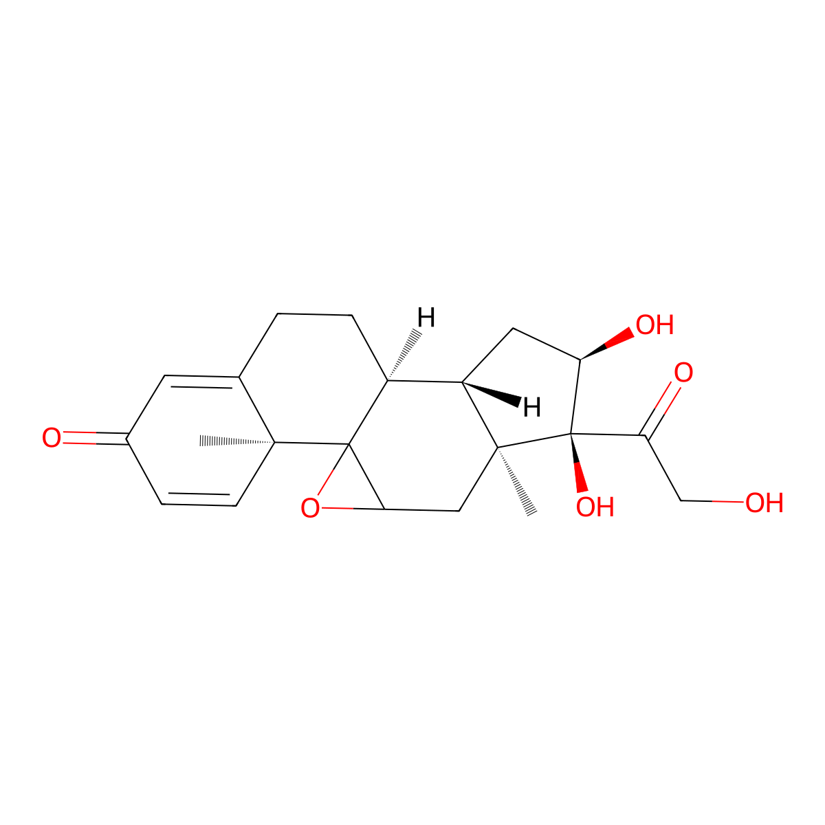 (9,16b)-9,11-Epoxy-16,17,21-trihydroxypregna-1,4-diene-3,20-dione molecular structure, CAS 215095-77-5