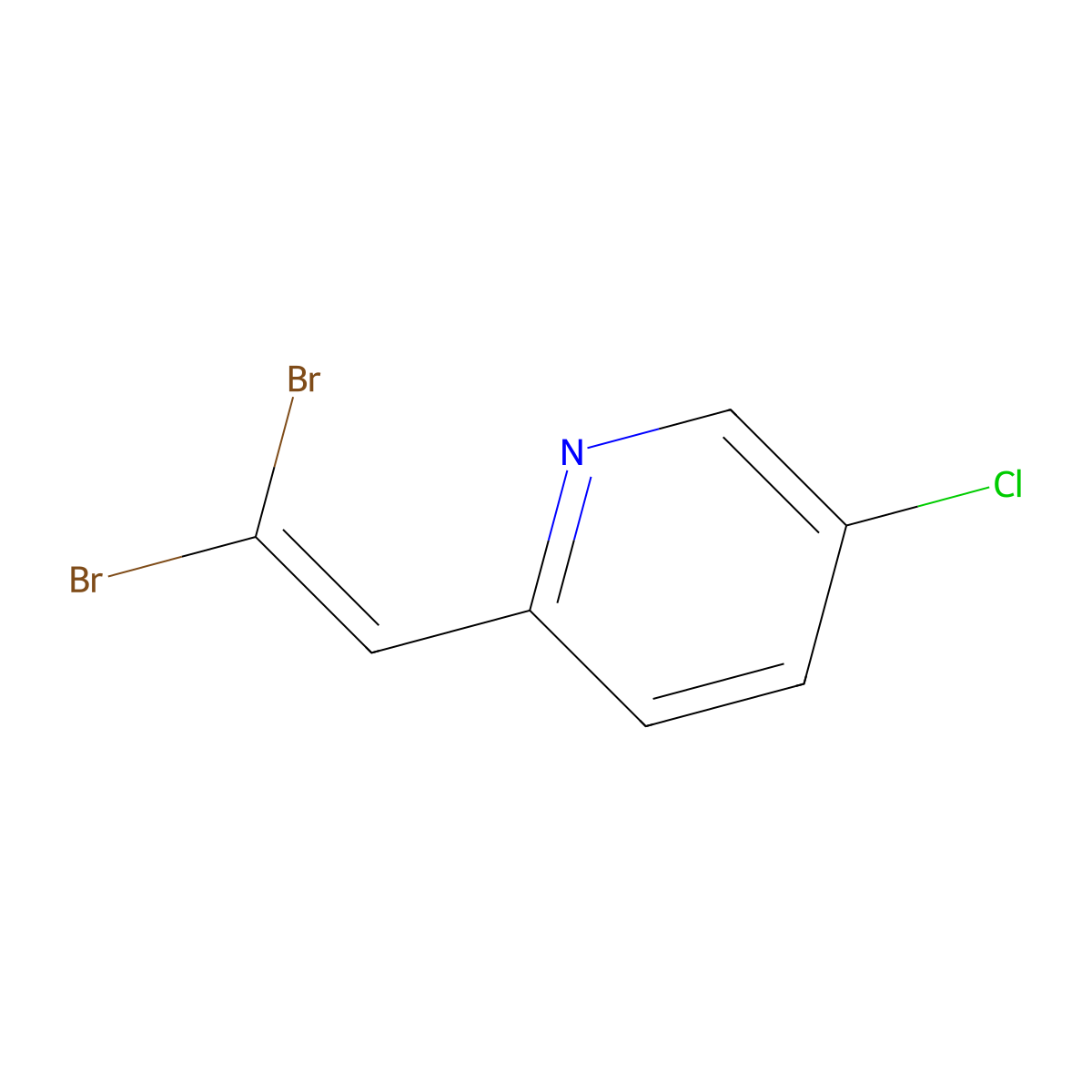 5-Chloro-2-(2,2-dibromovinyl)pyridine molecular structure, CAS 2150968-39-9