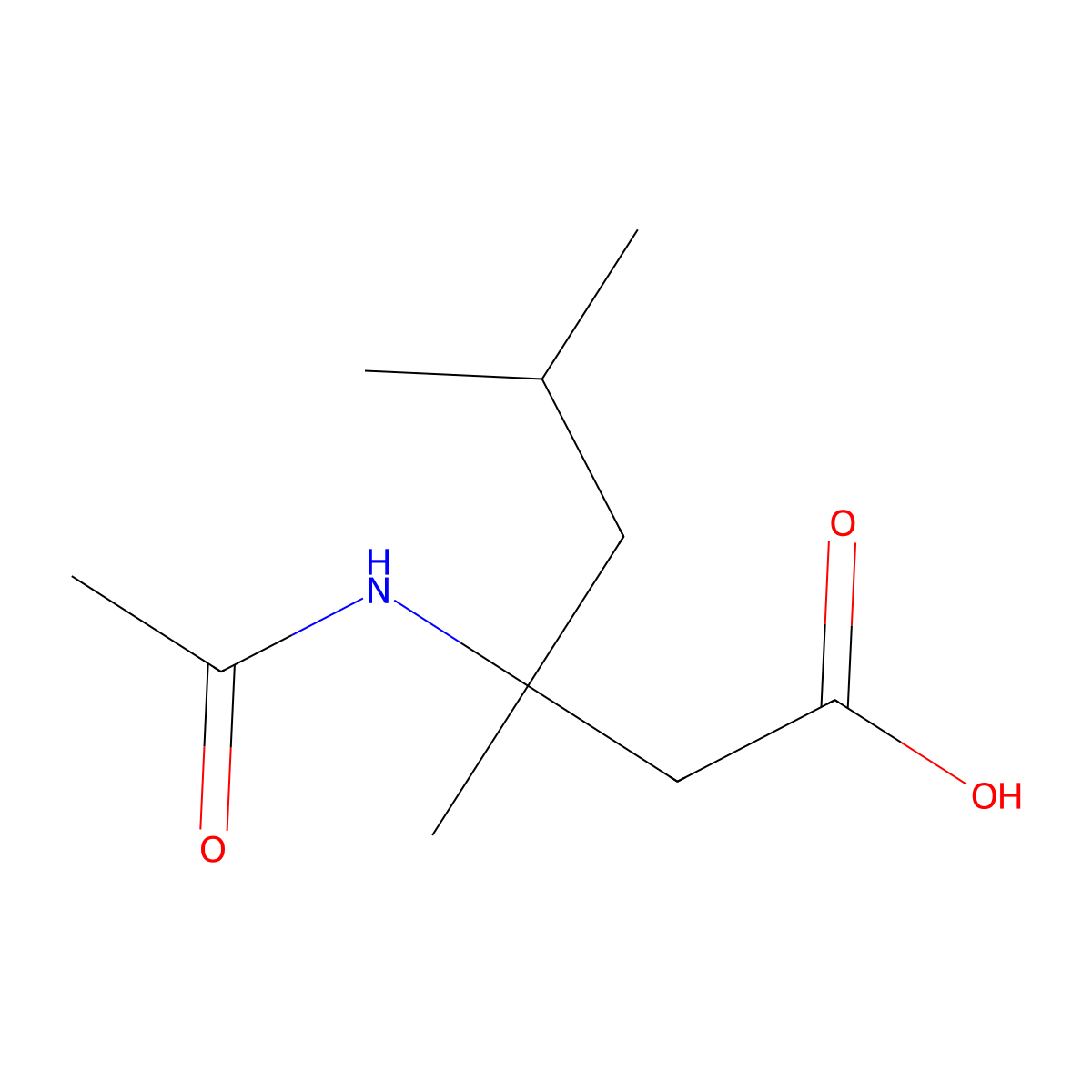 3-Acetamido-3,5-dimethylhexanoic acid molecular structure, CAS 2150975-56-5