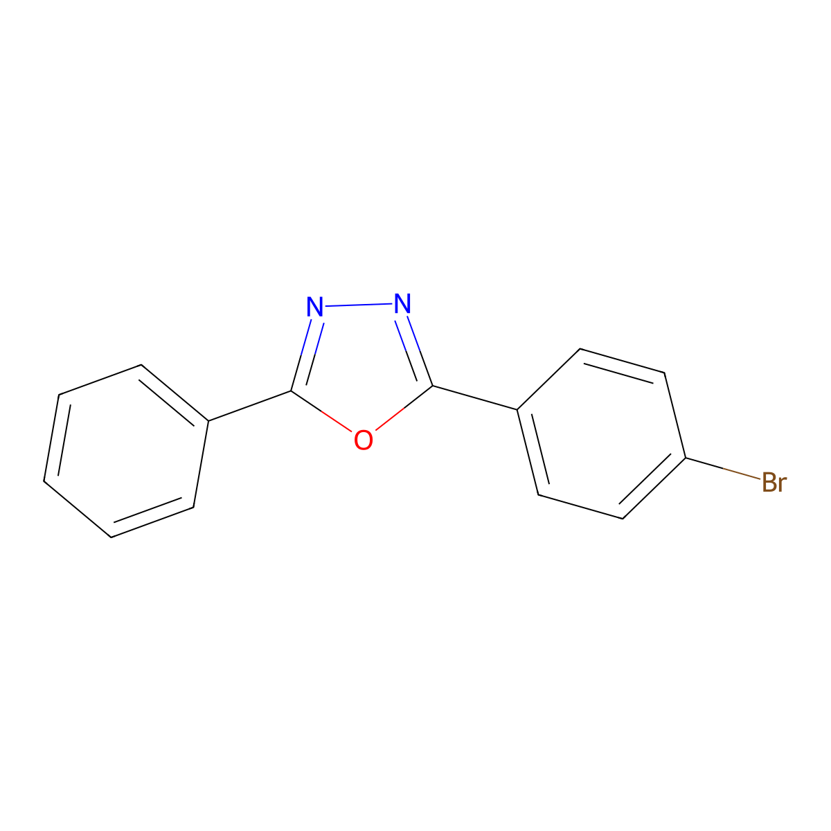 2-(4-Bromophenyl)-5-phenyl-1,3,4-oxadiazole molecular structure, CAS 21510-43-0
