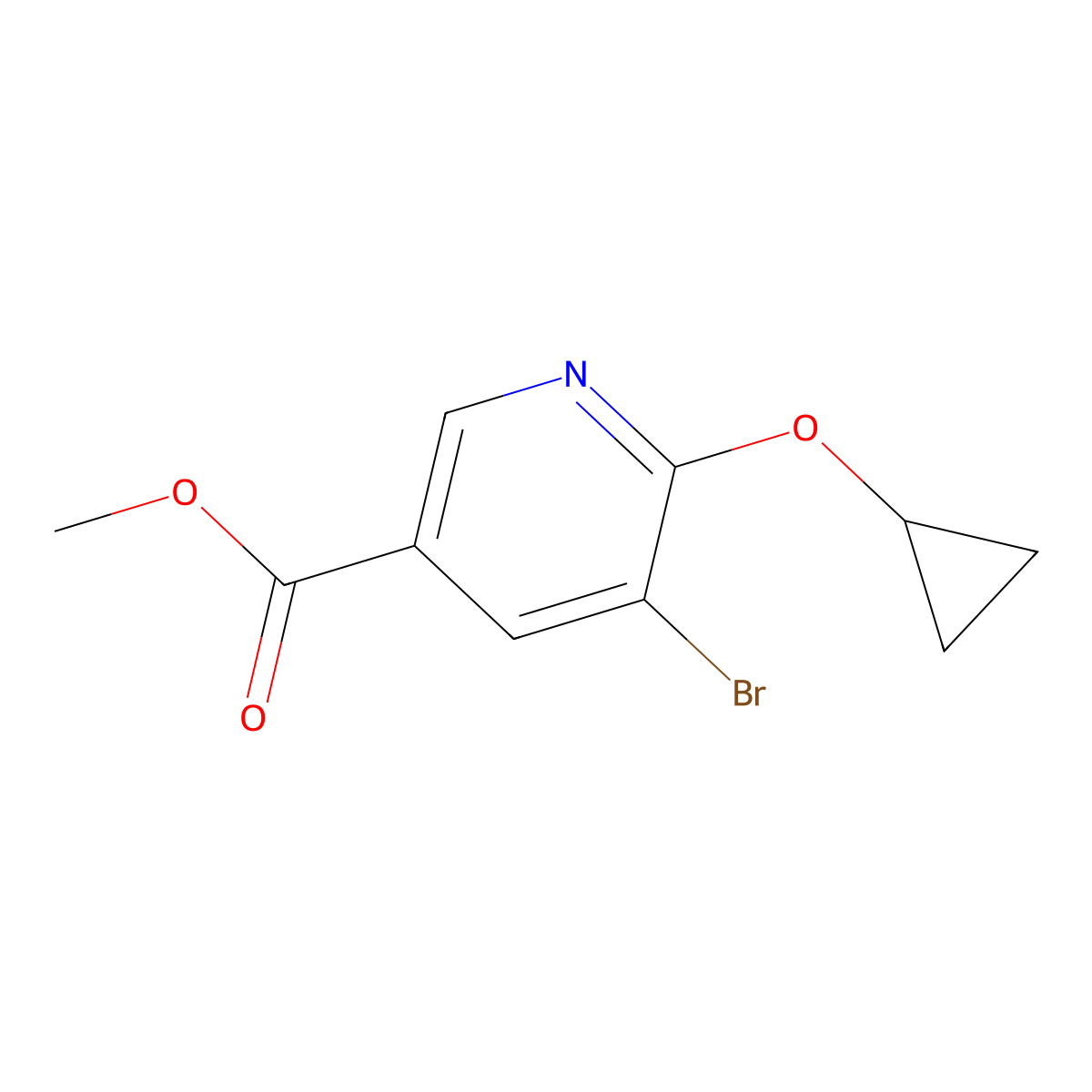 Methyl 5-bromo-6-cyclopropoxynicotinate molecular structure, CAS 2151011-97-9