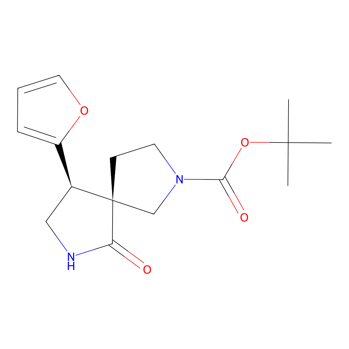 Racemic-(5R,9S)-Tert-Butyl 9-(Furan-2-Yl)-6-Oxo-2,7-Diazaspiro[4.4]Nonane-2-Carboxylate molecular structure, CAS 2151025-56-6