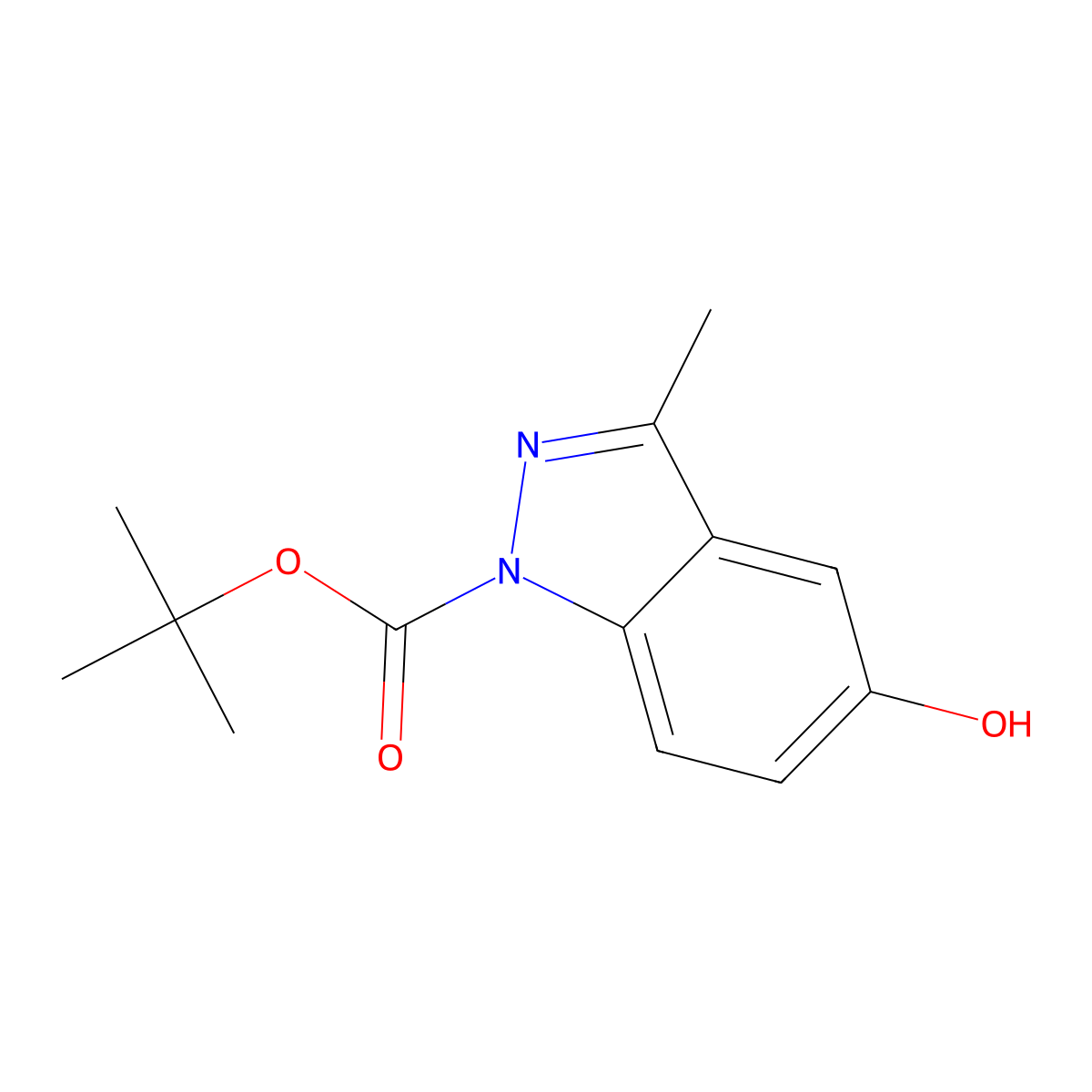 tert-Butyl 5-hydroxy-3-methyl-1H-indazole-1-carboxylate molecular structure, CAS 2151041-51-7