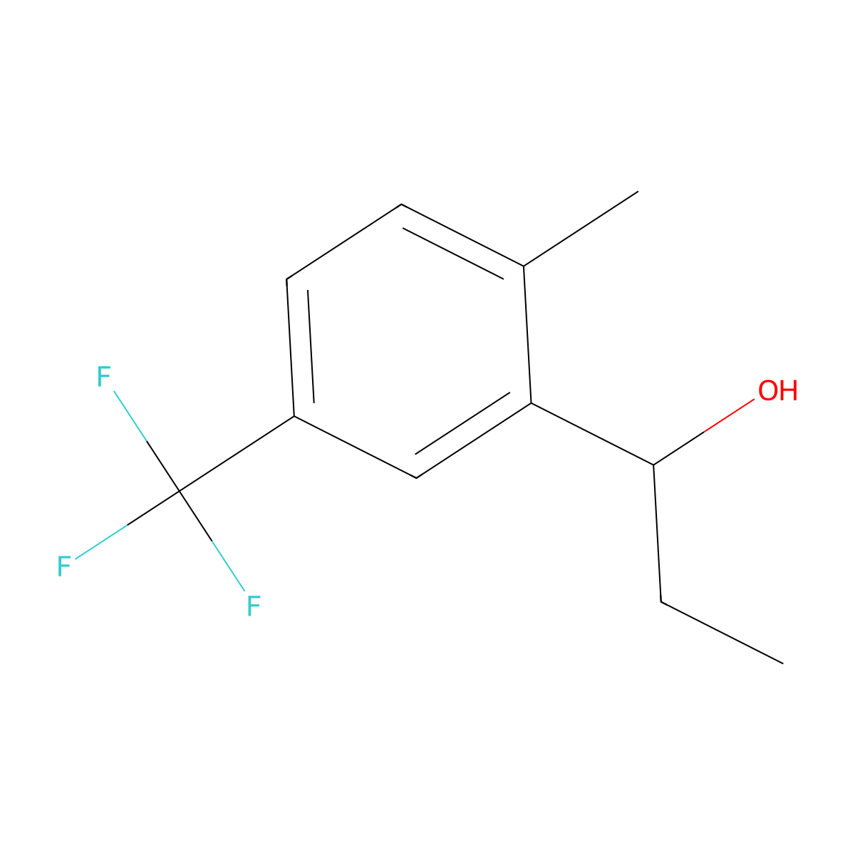 alpha-Ethyl-2-methyl-5-(trifluoromethyl)benZenemethanol molecular structure, CAS 2151082-34-5