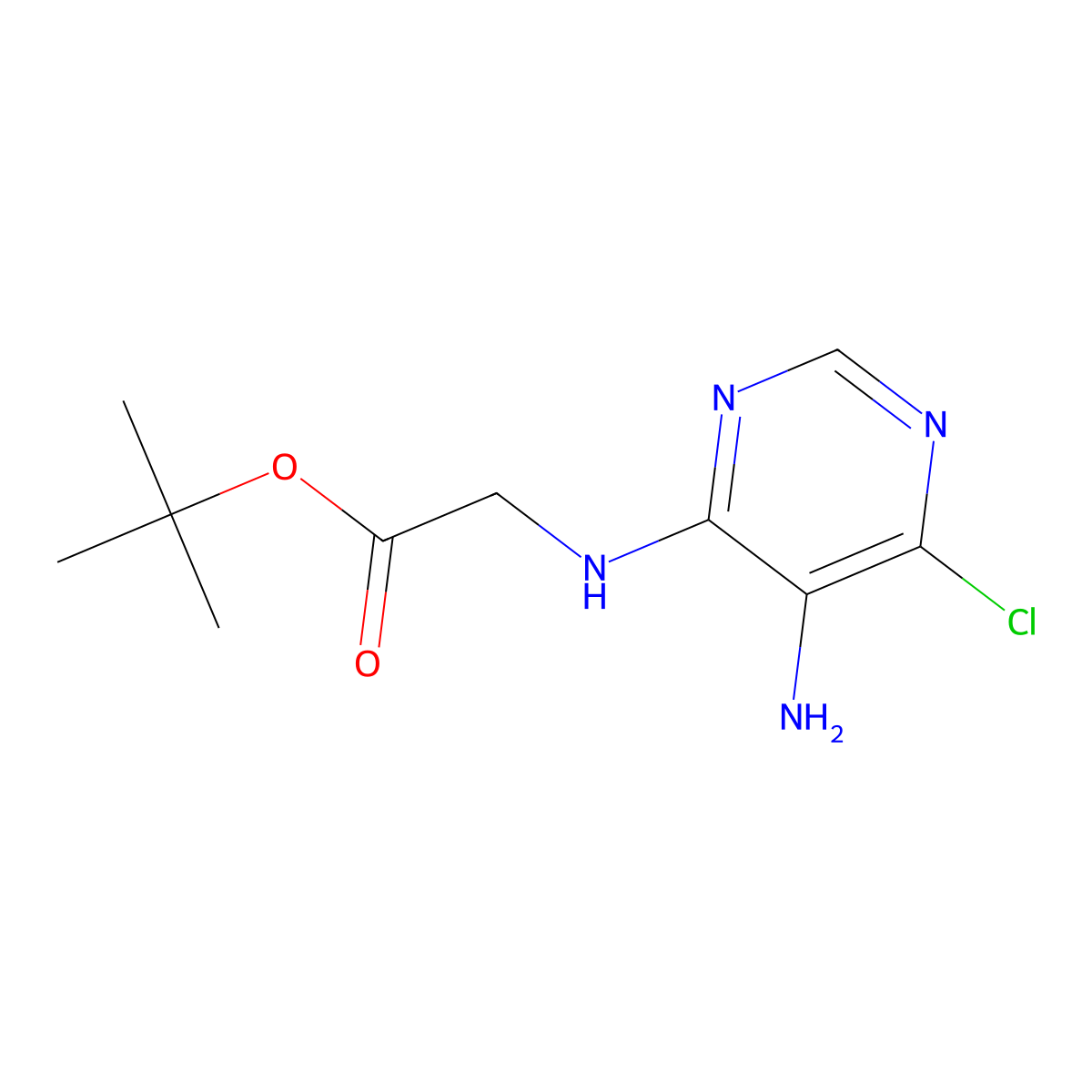 Tert-butyl 2-[(5-amino-6-chloropyrimidin-4-yl)amino]acetate molecular structure, CAS 2151101-91-4