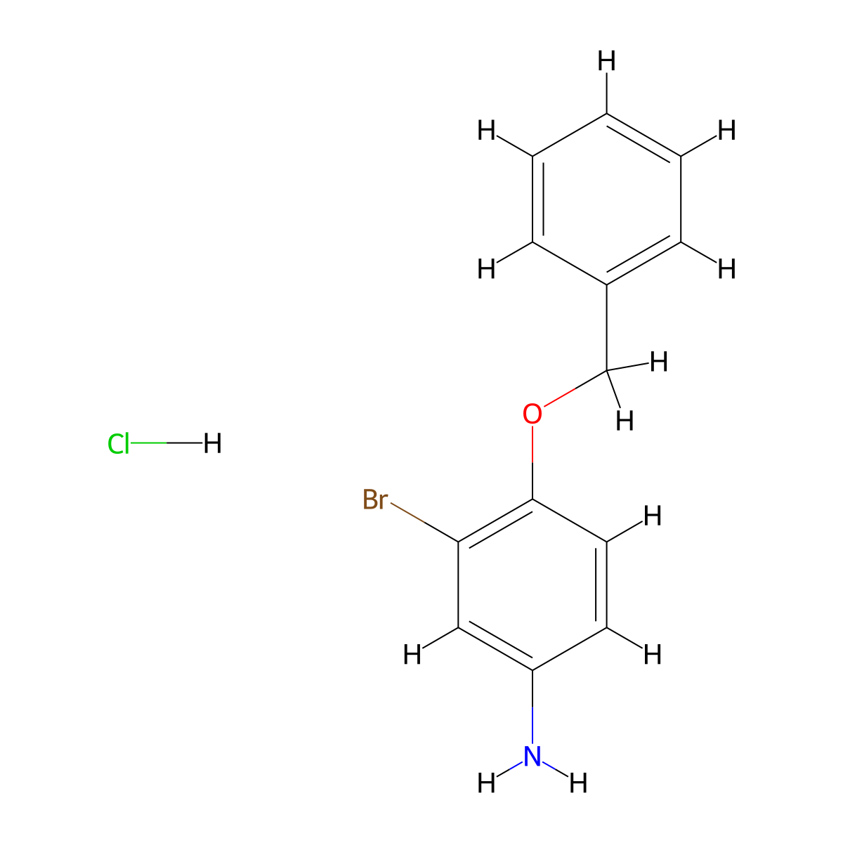 4-(Benzyloxy)-3-bromoaniline hydrochloride molecular structure, CAS 215113-01-2