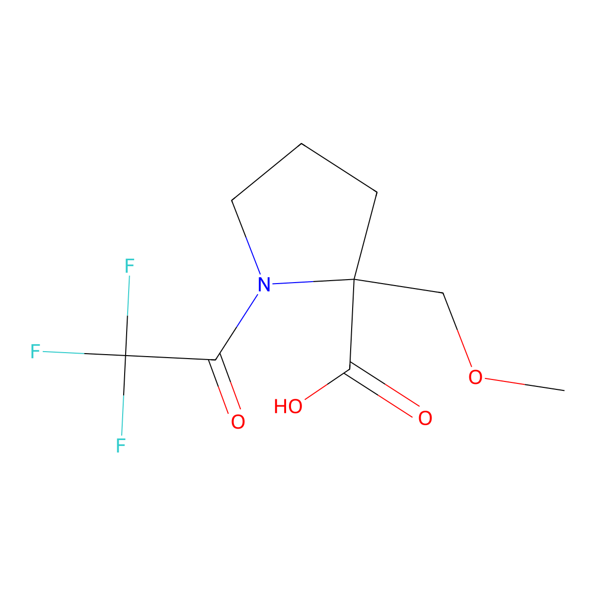 2-(Methoxymethyl)-1-(trifluoroacetyl)pyrrolidine-2-carboxylic acid molecular structure, CAS 2151163-42-5