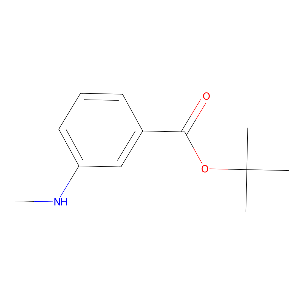 Tert-butyl 3-(methylamino)benzoate molecular structure, CAS 2151195-27-4