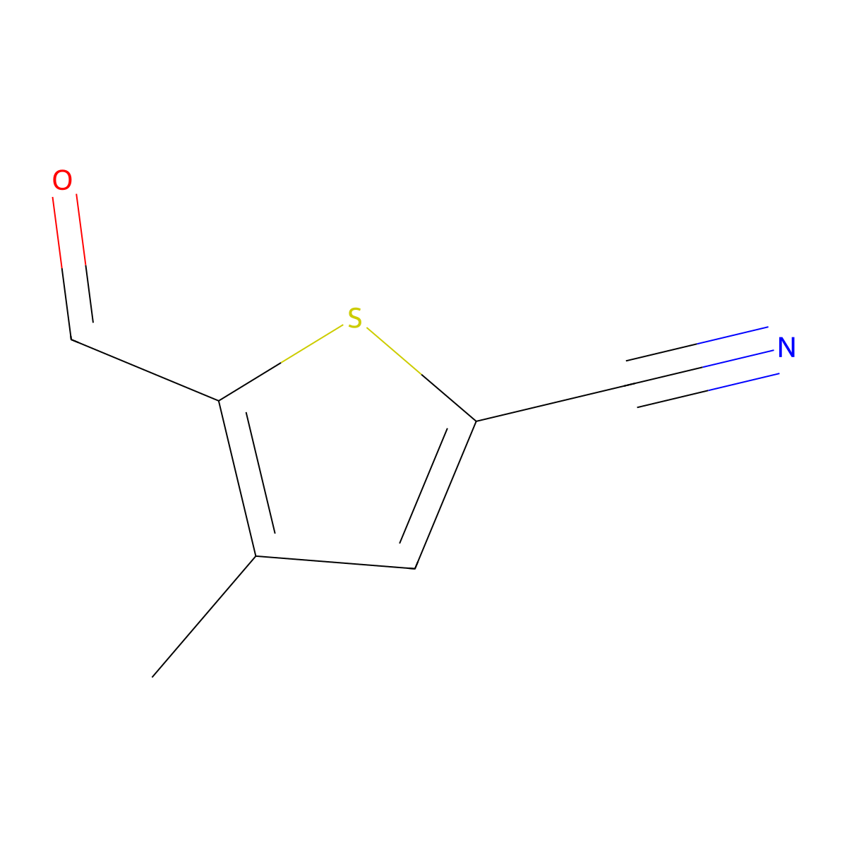 5-Formyl-4-methylthiophene-2-carbonitrile molecular structure, CAS 21512-18-5