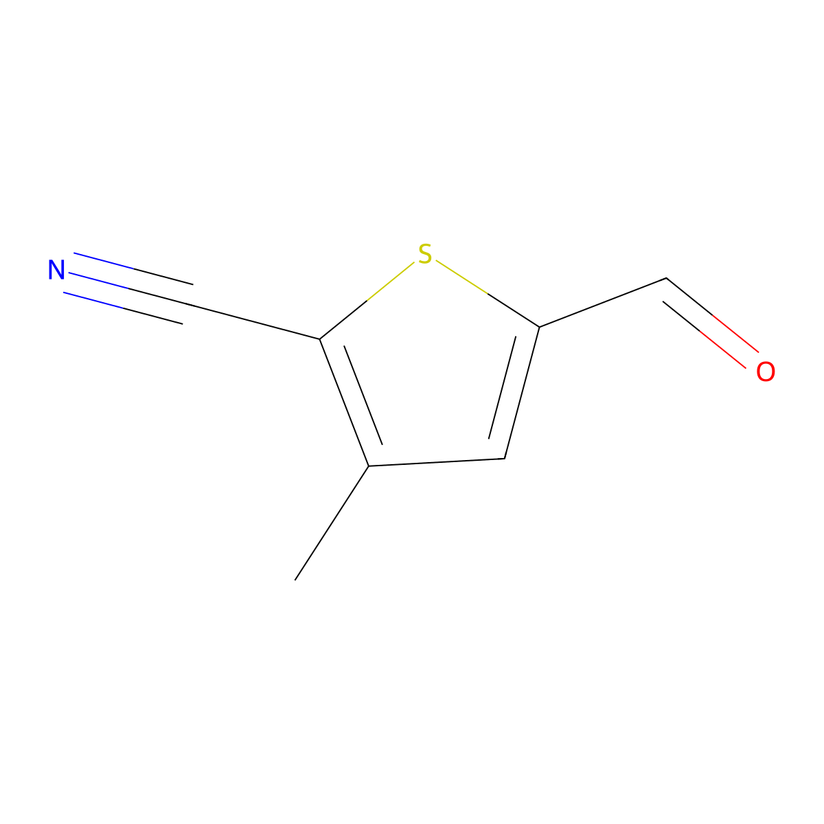 5-Formyl-3-methyl-thiophene-2-carbonitrile molecular structure, CAS 21512-20-9