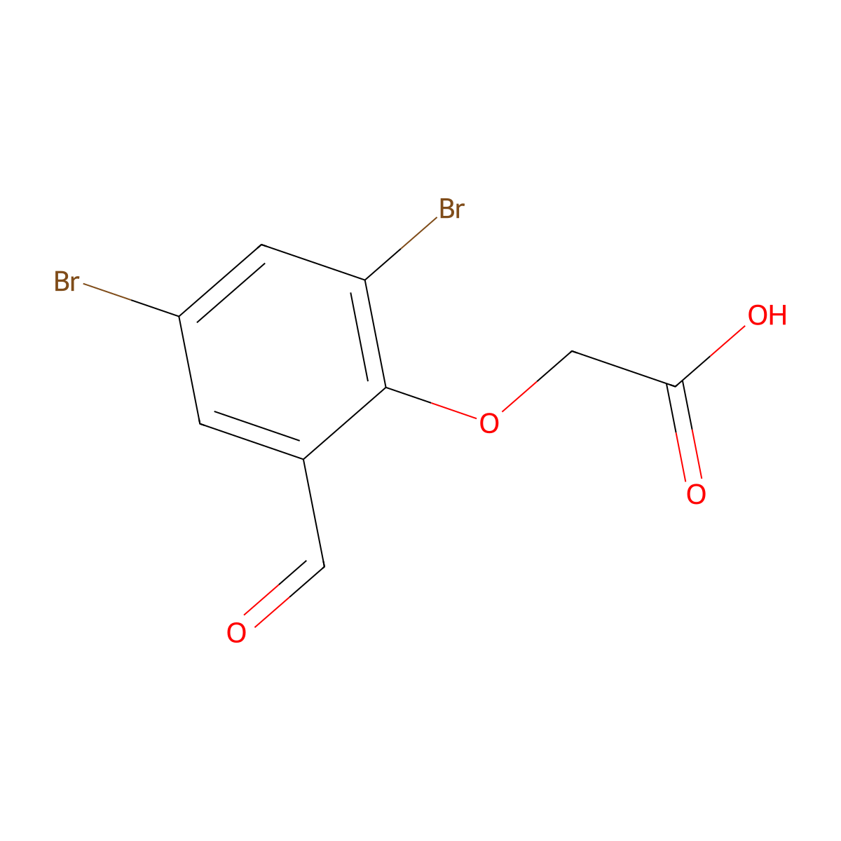 2-(2,4-Dibromo-6-formylphenoxy)acetic acid molecular structure, CAS 21512-82-3