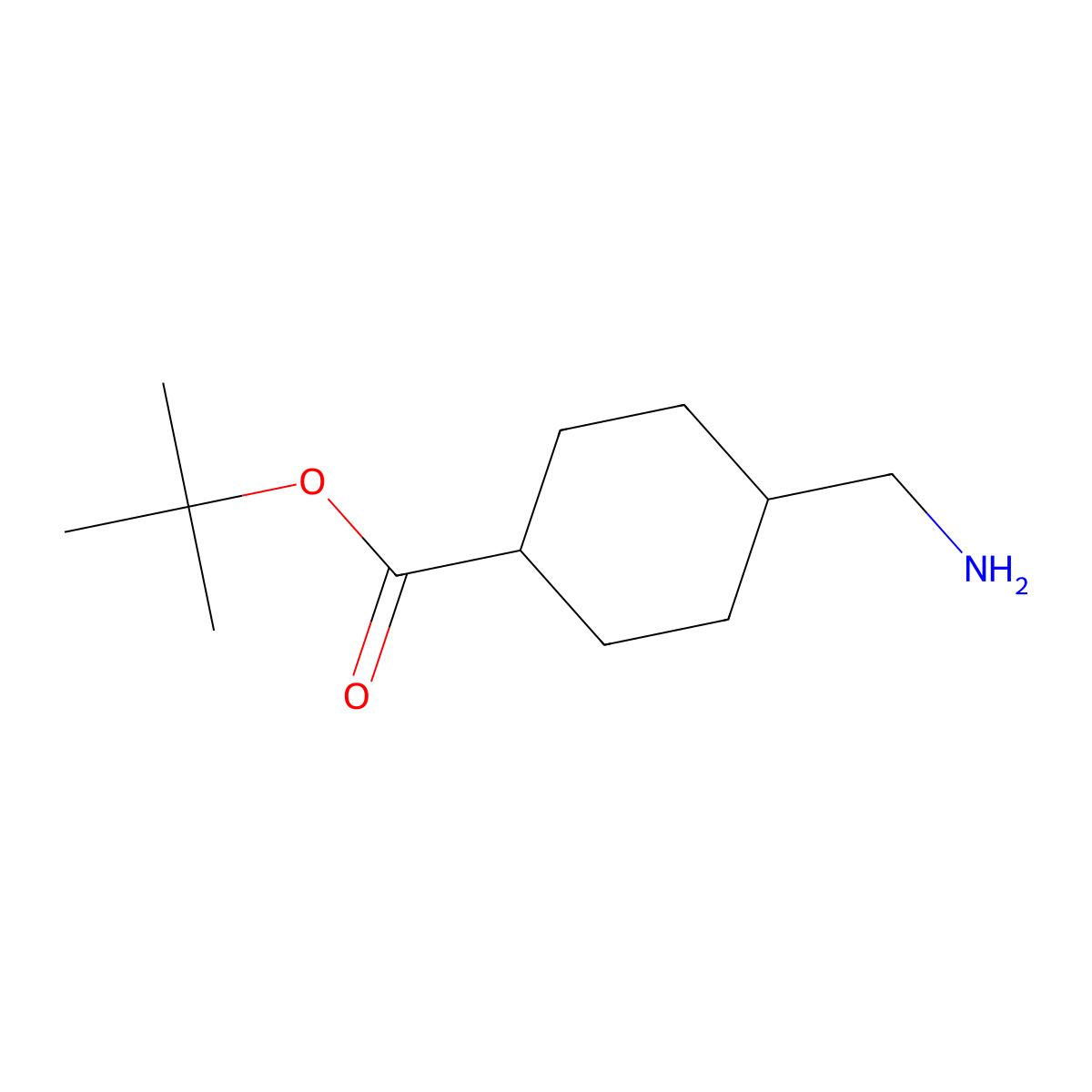 Tert-butyl 4-(aminomethyl)cyclohexanecarboxylate molecular structure, CAS 215120-70-0