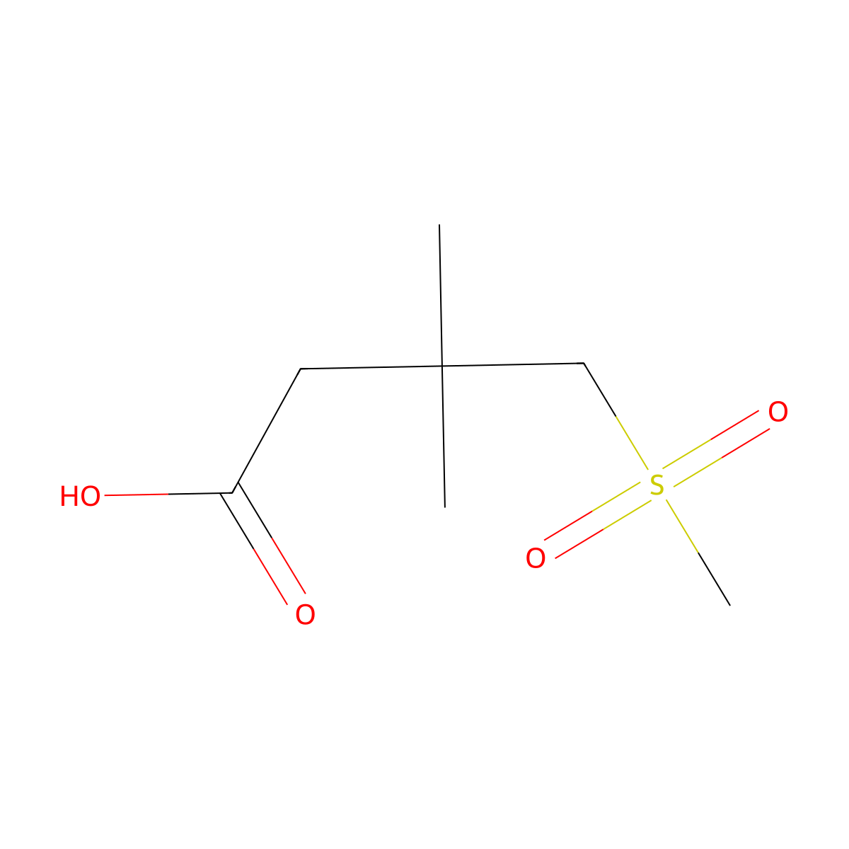 4-Methanesulfonyl-3,3-dimethylbutanoic acid molecular structure, CAS 2151219-02-0
