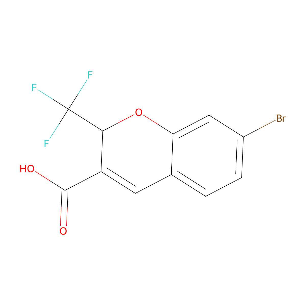 7-bromo-2-(trifluoromethyl)-2H-chromene-3-carboxylic Acid molecular structure, CAS 215122-11-5