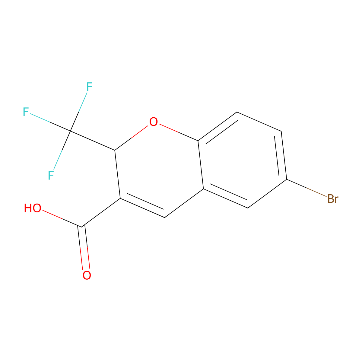 6-bromo-2-(trifluoromethyl)-2H-chromene-3-carboxylic Acid molecular structure, CAS 215122-19-3