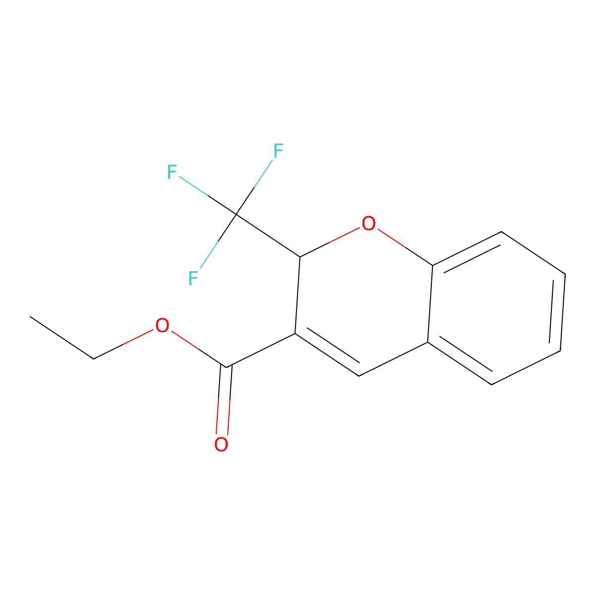 ethyl 2-(trifluoromethyl)-2H-chromene-3-carboxylate molecular structure, CAS 215123-89-0