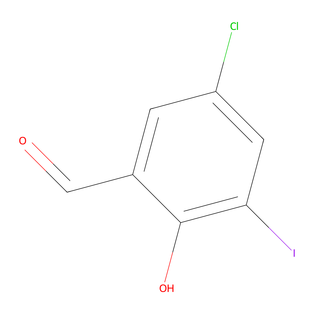 5-Chloro-2-hydroxy-3-iodobenzaldehyde molecular structure, CAS 215124-03-1