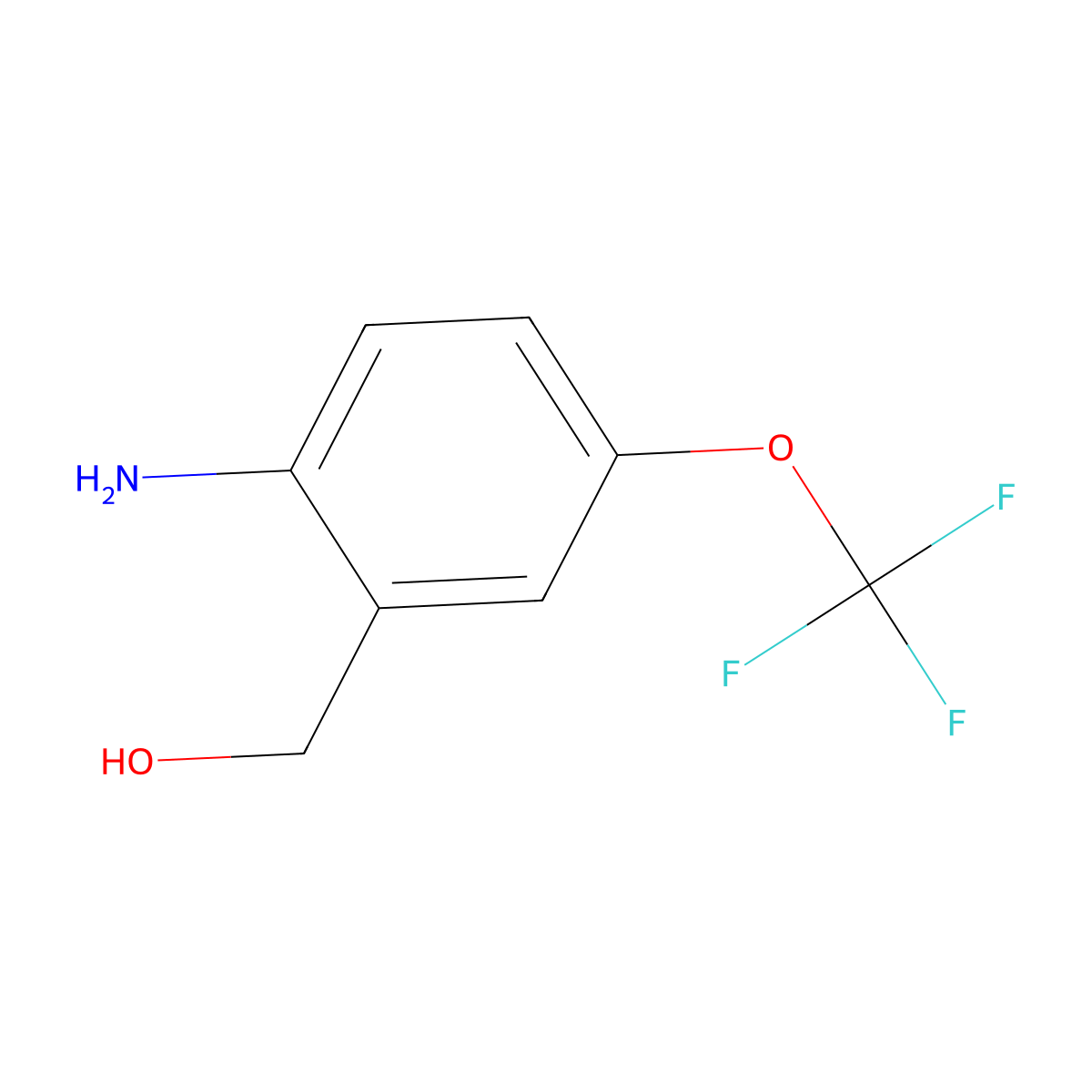 (2-Amino-5-(trifluoromethoxy)phenyl)methanol molecular structure, CAS 215124-42-8