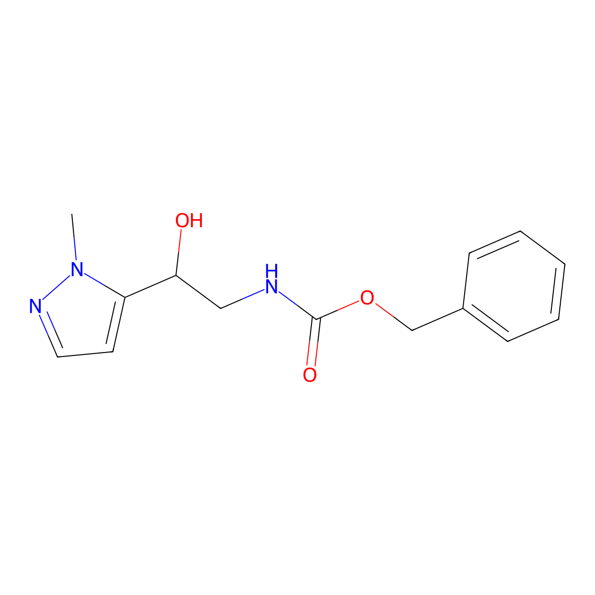 benzyl N-[2-hydroxy-2-(1-methyl-1H-pyrazol-5-yl)ethyl]carbamate molecular structure, CAS 2151249-96-4