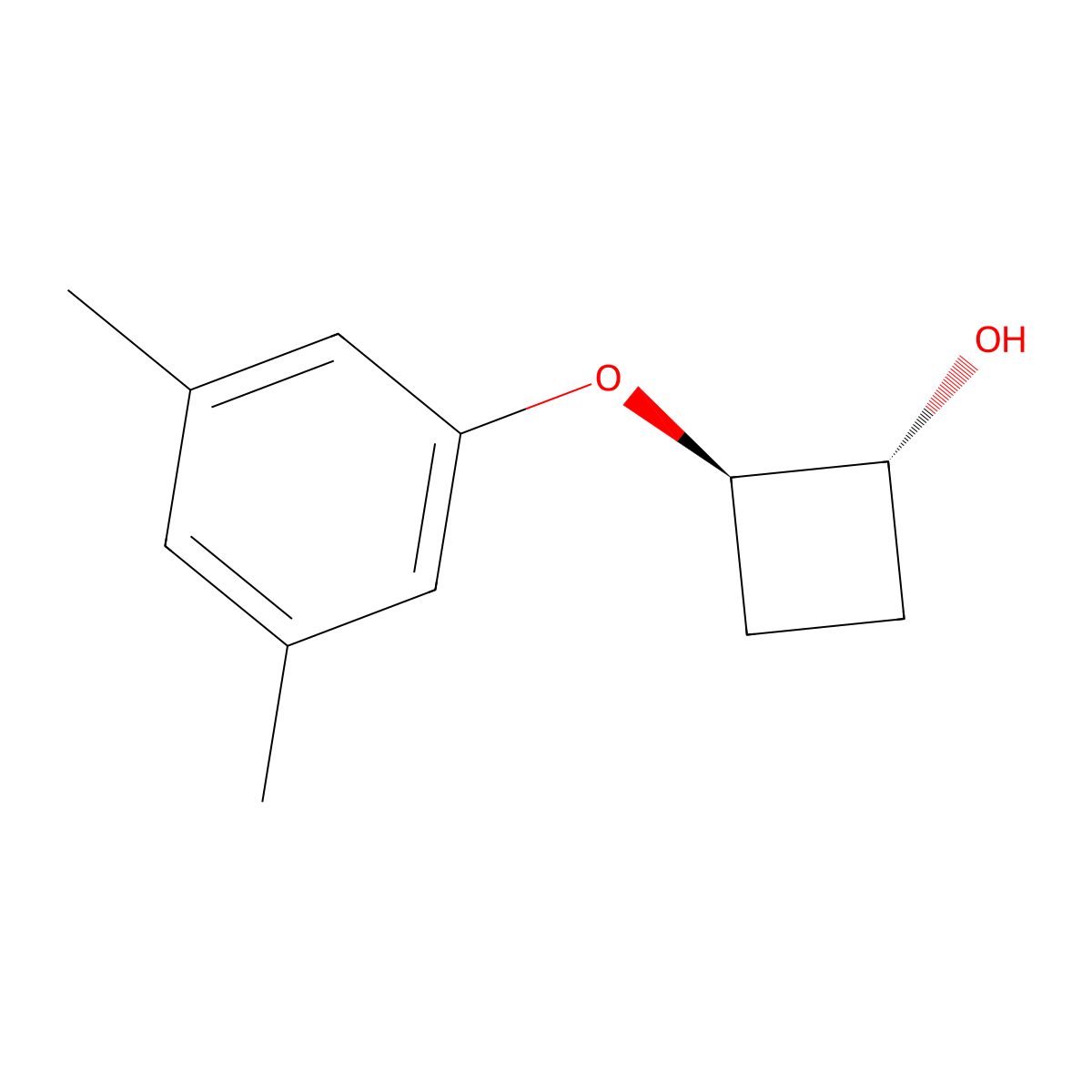 (1R,2R)-2-(3,5-dimethylphenoxy)cyclobutan-1-ol molecular structure, CAS 2151306-58-8
