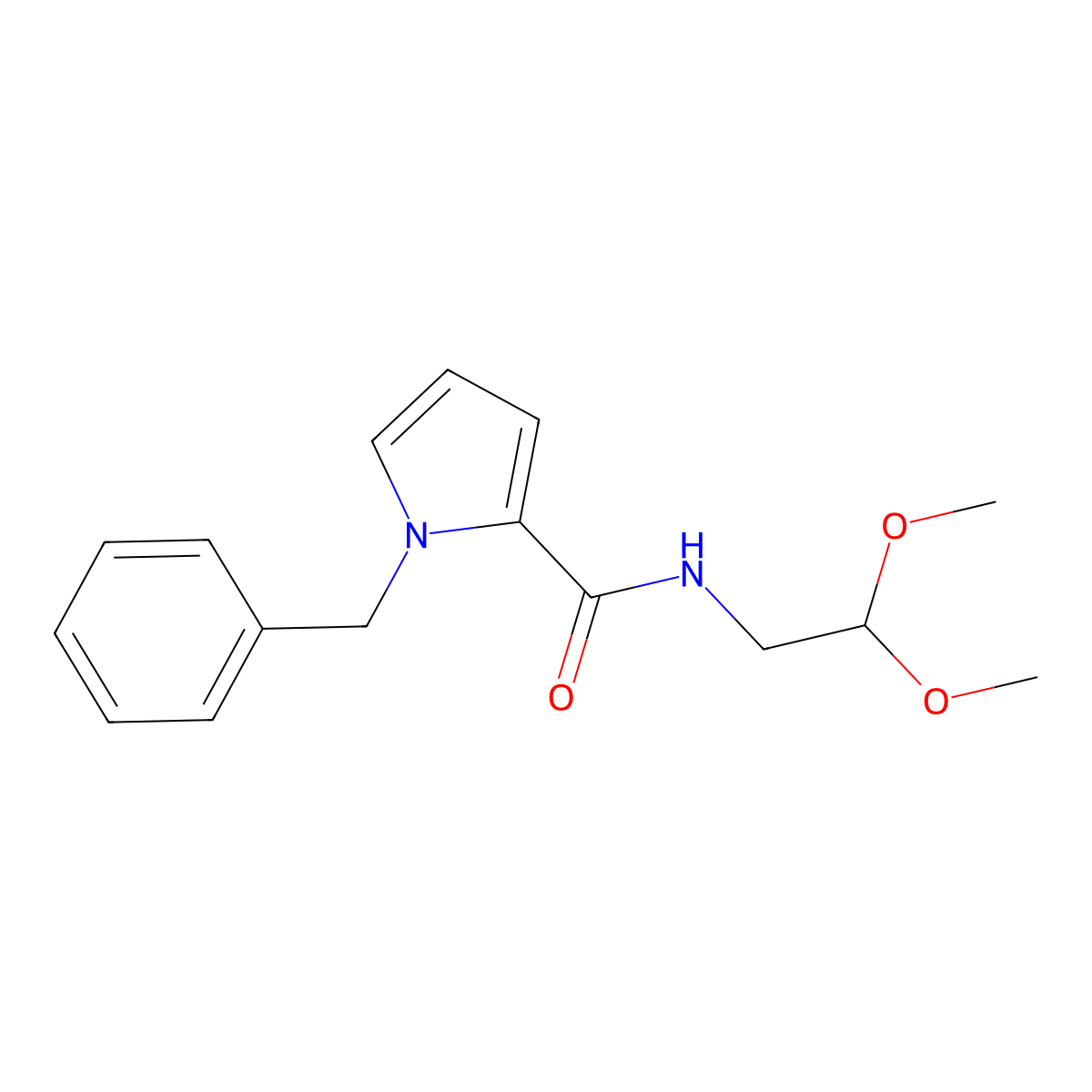 1-benzyl-N-(2,2-dimethoxyethyl)-1H-pyrrole-2-carboxamide molecular structure, CAS 2151312-36-4