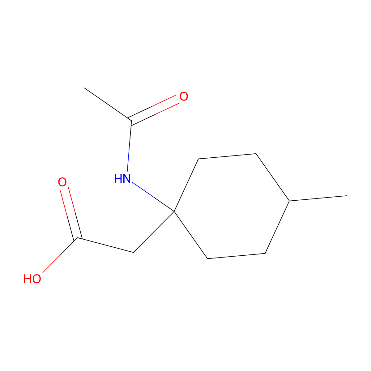 2-(1-Acetamido-4-methylcyclohexyl)acetic acid molecular structure, CAS 2151352-84-8