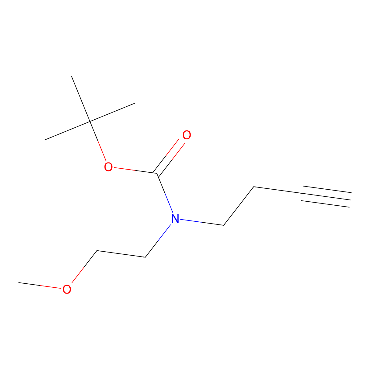 tert-butyl N-(but-3-yn-1-yl)-N-(2-methoxyethyl)carbamate molecular structure, CAS 2151365-71-6