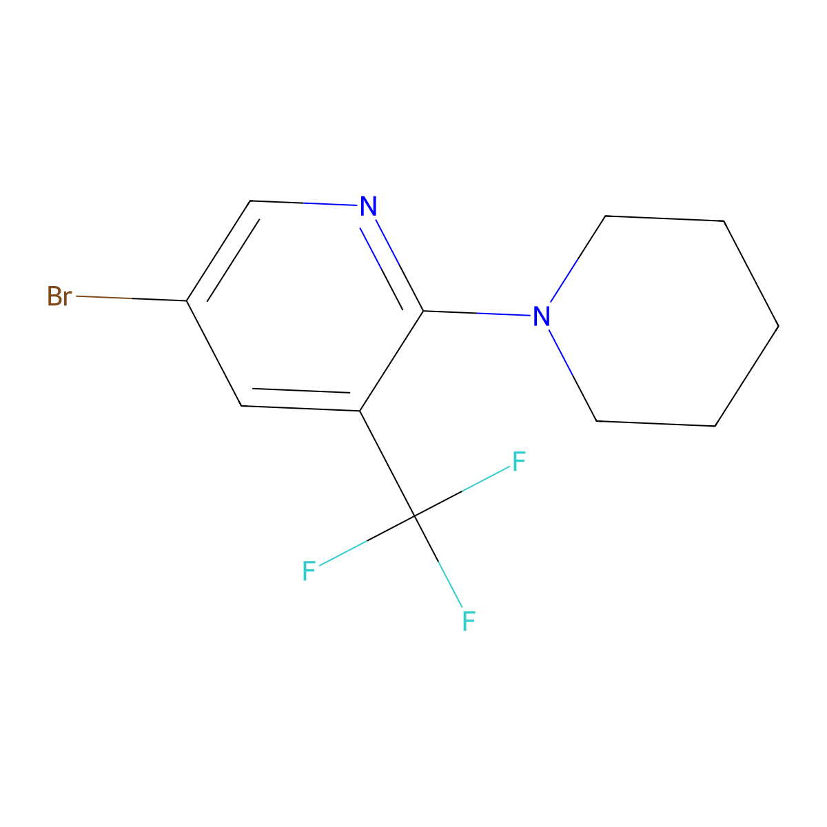 5-BRomo-2-(piperidin-1-yl)-3-(trifluoromethyl)pyridine molecular structure, CAS 2151398-06-8