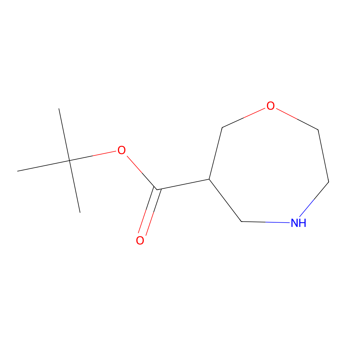Tert-butyl 1,4-oxazepane-6-carboxylate molecular structure, CAS 2151479-68-2