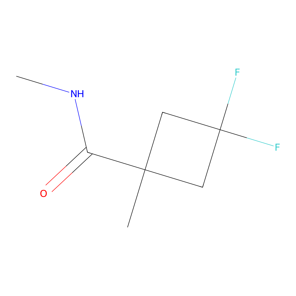3,3-difluoro-N,1-dimethylcyclobutane-1-carboxamide molecular structure, CAS 2151494-00-5